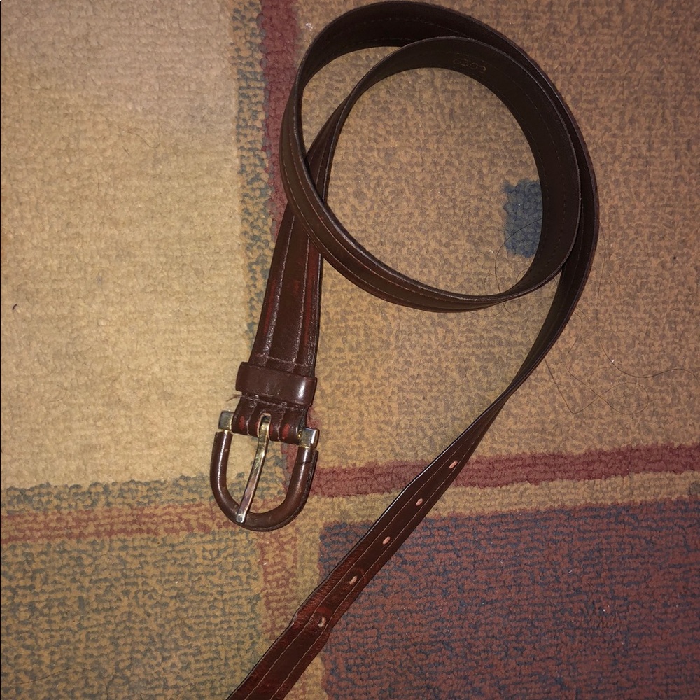 Vintage brown red leather belt size 34